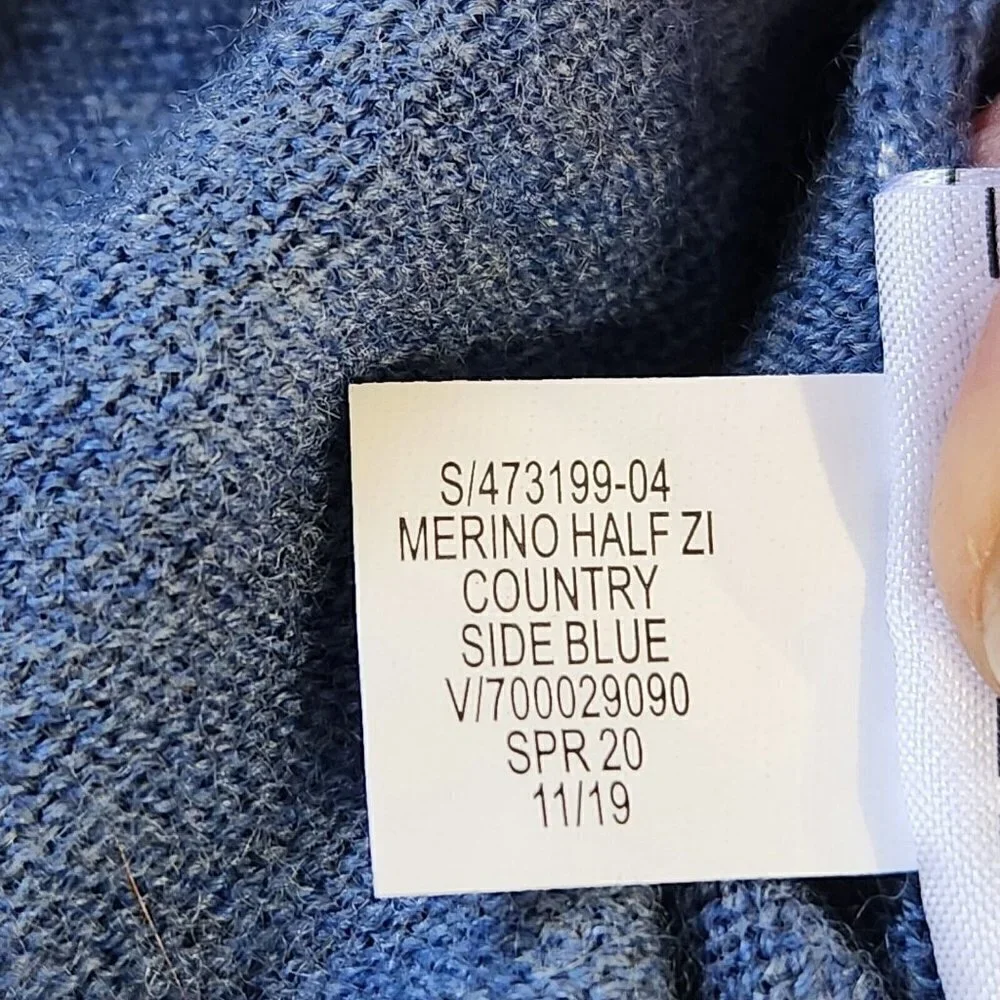Banana Republic Italian Merino Half Zip Sweater Mens XL‎ Blue Long Sleeve